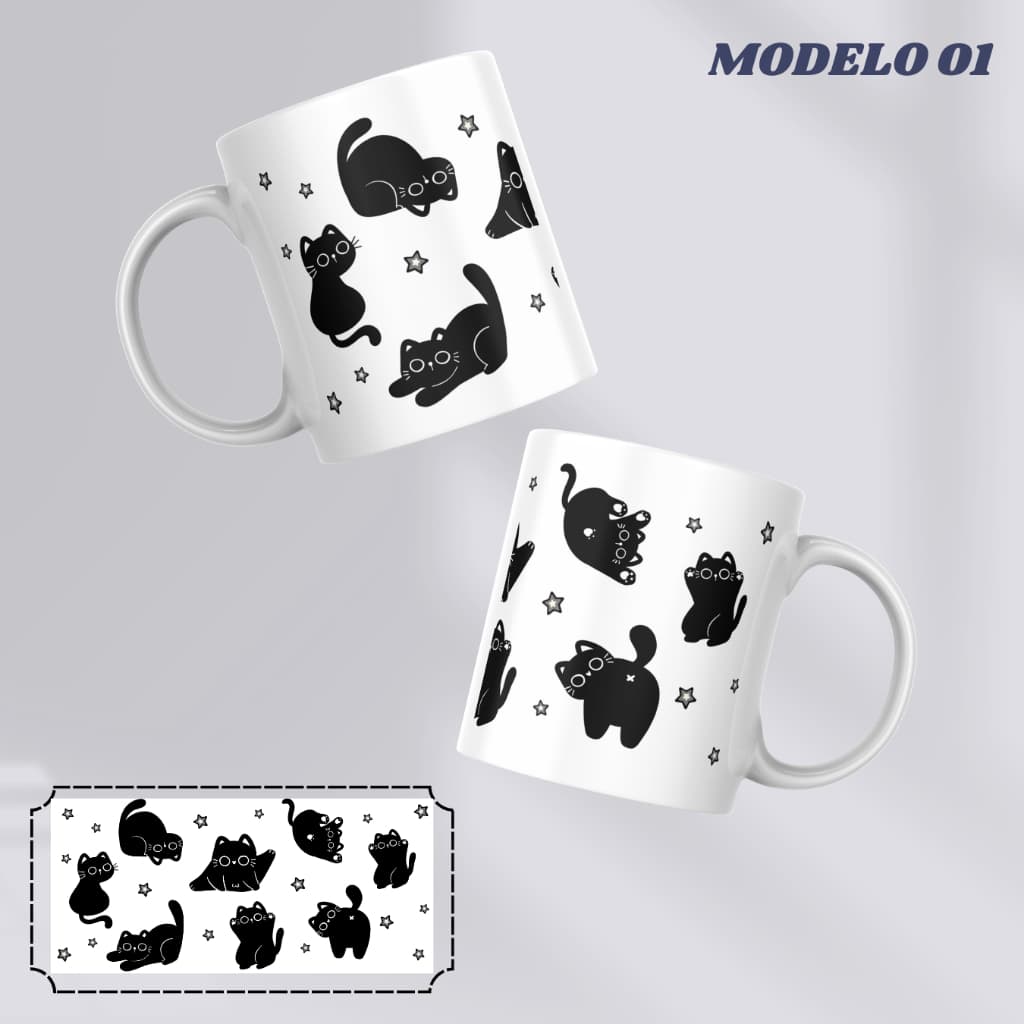 Caneca com Gatinhos Personalizada - DIVERSOS MODELOS