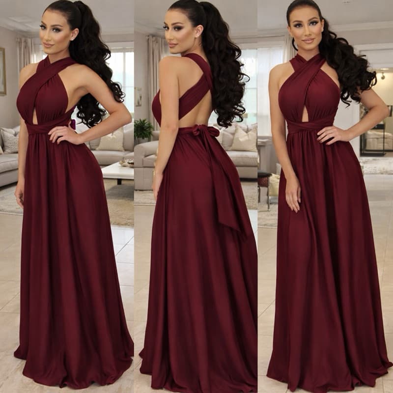 vestido Longo Várias Formas Infinity Multiformas Multiuso Festas Casamento Madrinhas Formatura verde