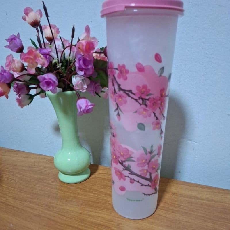 TUPPERWARE POTE MODULAR OVAL ESPAGUETE FLOR DE CEREJEIRA