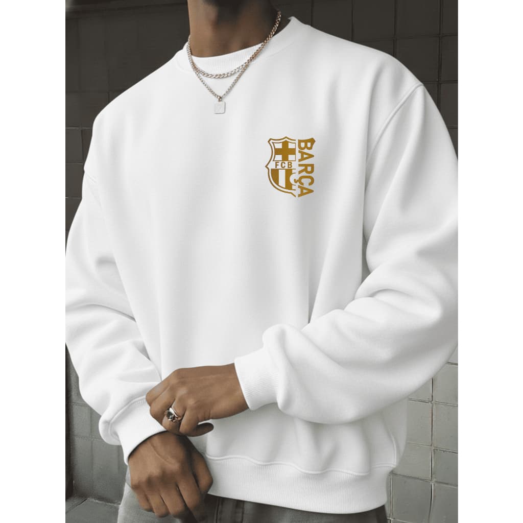 Blusa de Frio Moletom Masculino Quente Casaco Agasalho de Inverno Barça Time Futebol