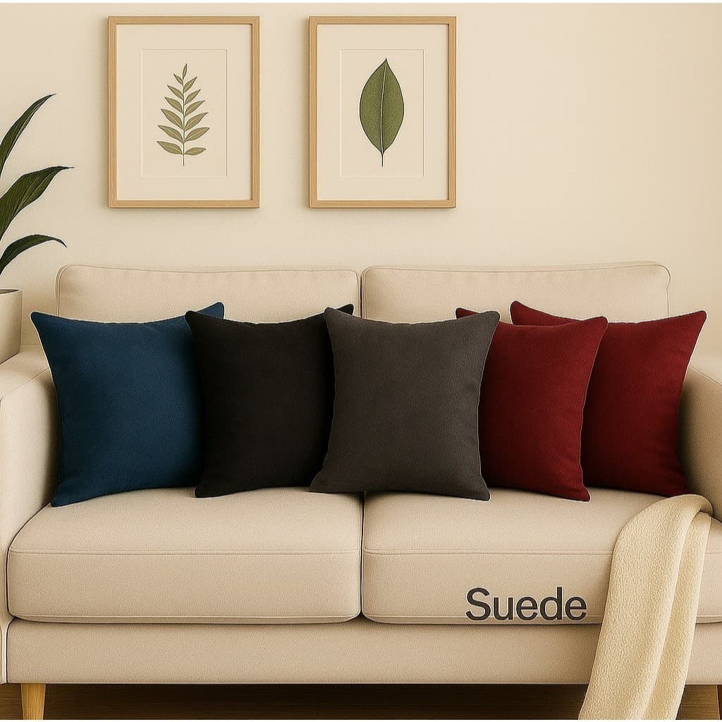Kit Capas de Almofada Suede Premium Tamanho 45x45 Com Zíper Invisível Conforto e Sofisticação