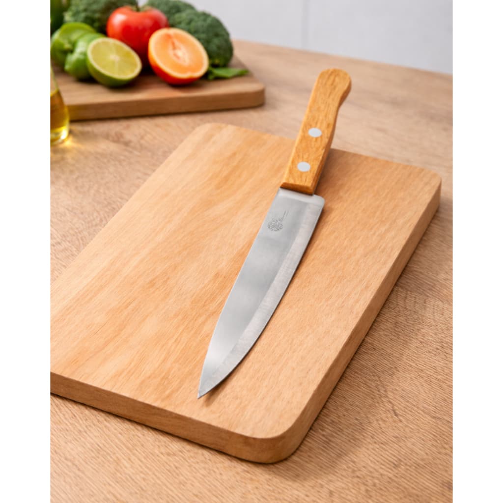 FACA DE COZINHA AÇO INOX CABO MADEIRA 7 POL 30,3 CM