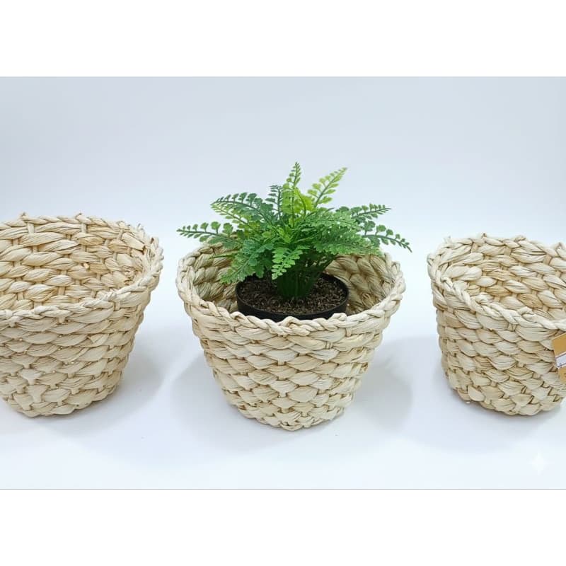 Kit Vaso de plantas em palha de milho