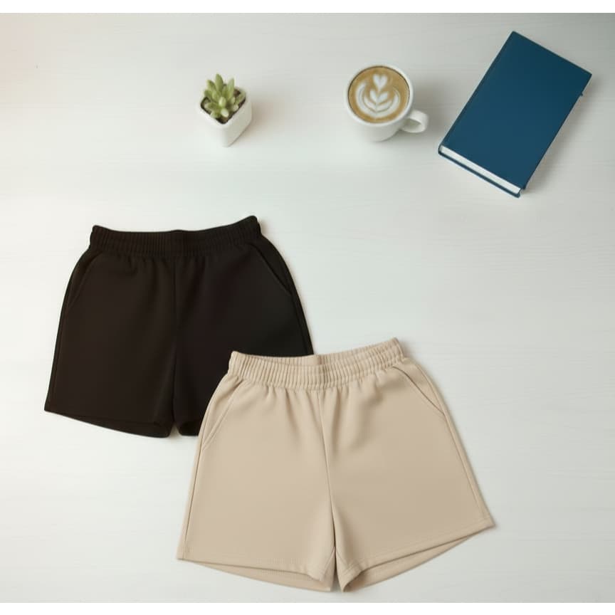 Kit 2 Shorts Moletom Básico Com Bolso Moletinho Soltinho Verão confortavel leve feminino dia a dia