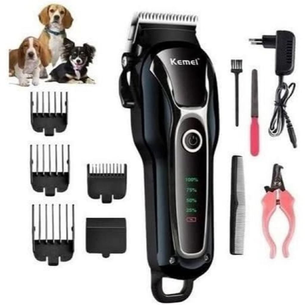 Máquina de Tosa Profissional Kemei KM-1991 para Cães e Gatos Display LCD
