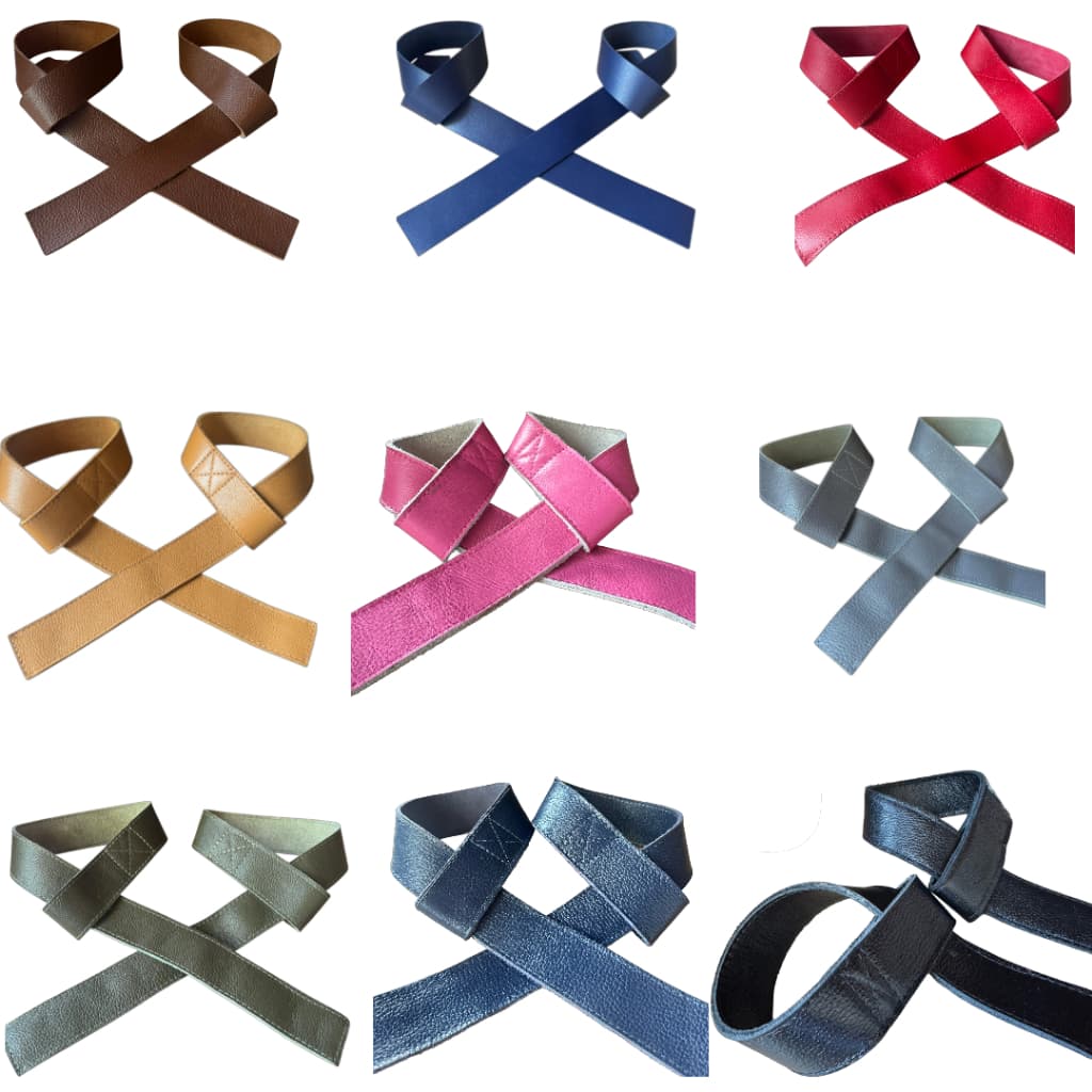 kit 10 strap de couro legítimo de alta resistência academia, crossfit, treinos pesados