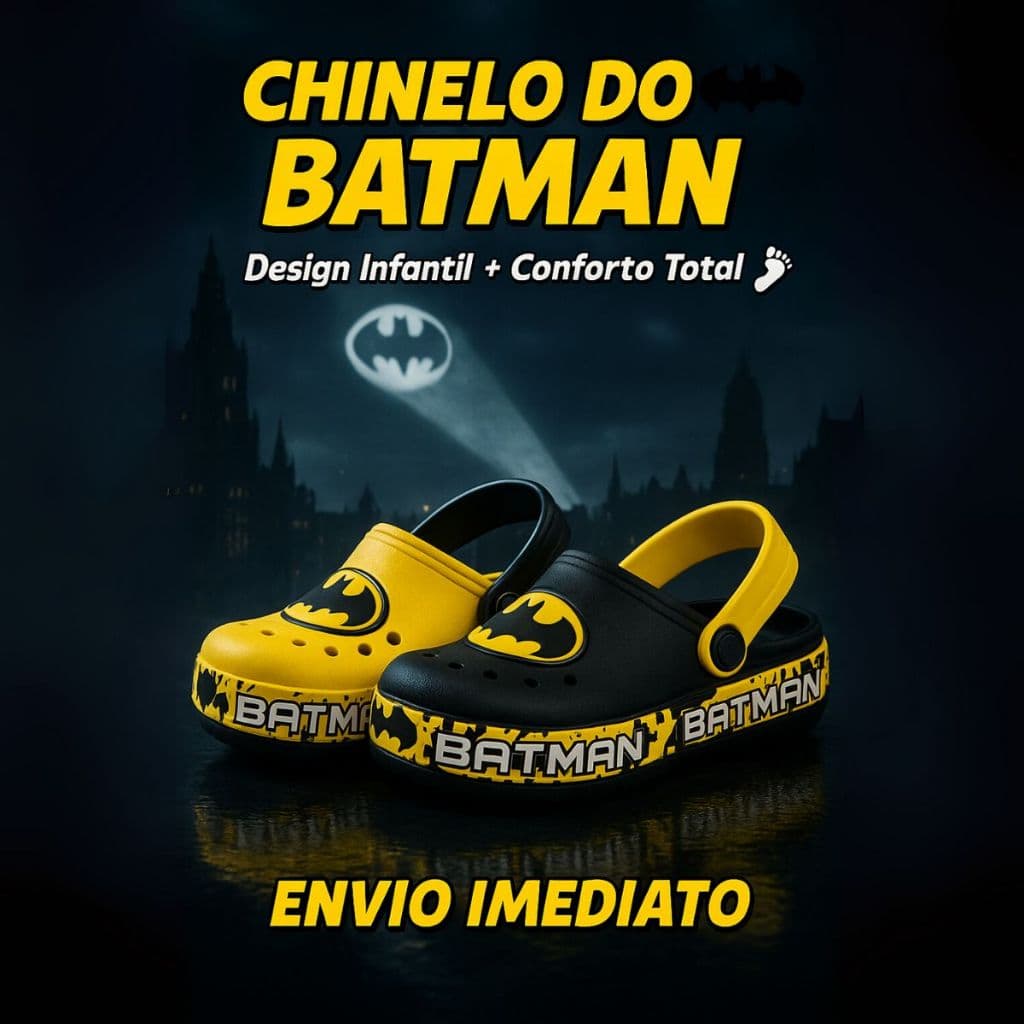 Babuche Infantil Batman Chinelo Slide Do 21 ao 32 Sandália Super Heróis Promoção Envio Imediato