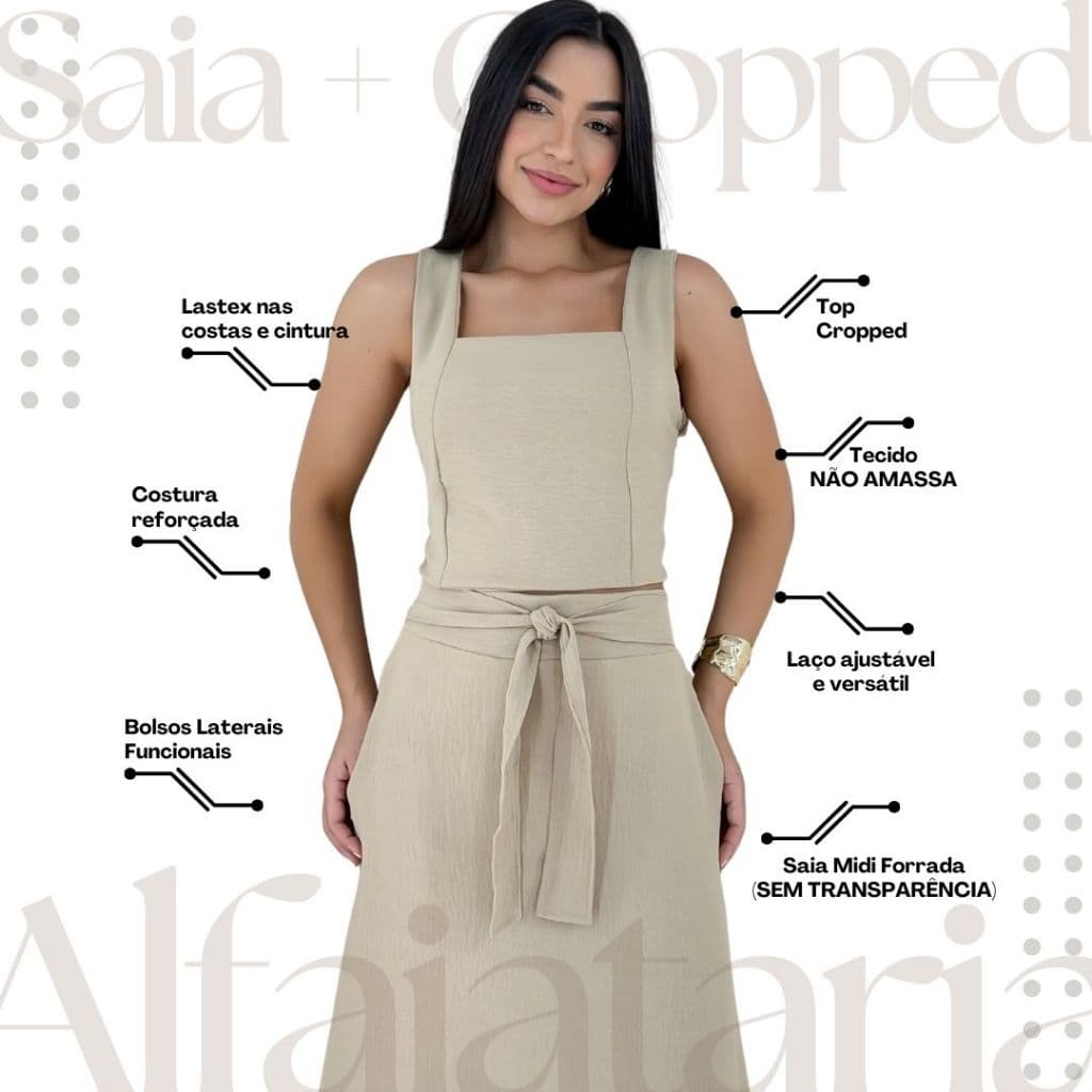 Conjunto Feminino Alfaiataria Elegante Igreja Trabalho Evento