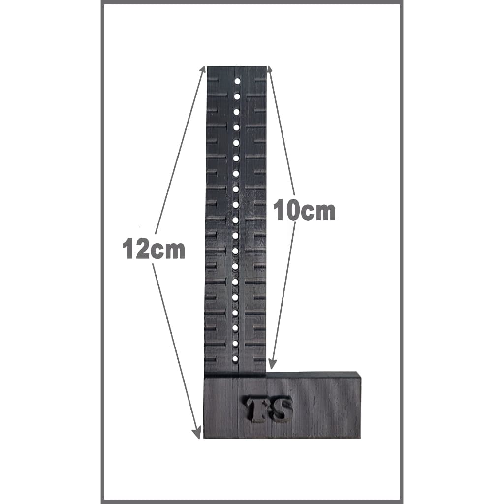 Mini Esquadro 10cm com Furos Guia para Marcenaria Gabarito de Linhas Paralelas Compacto e Preciso