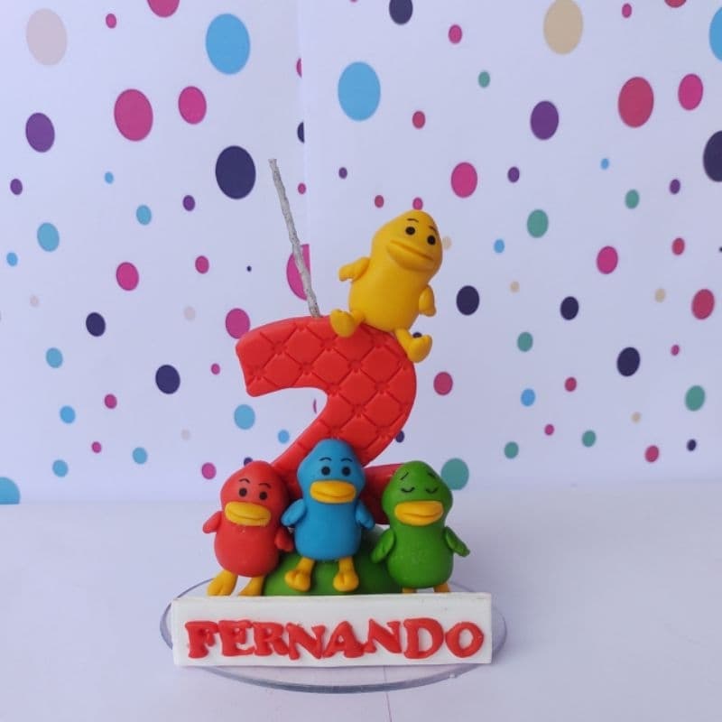 Patinho Colorido/Vela de Aniversário Patinho Colorido/Biscuit