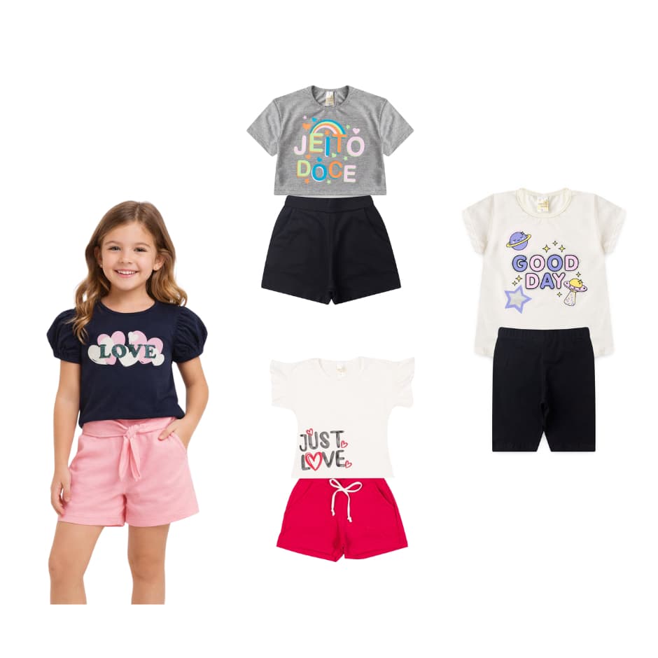 Kit Verão Sortido de Peças Meninas - JD Kids
