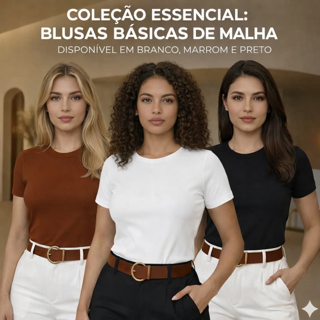 Blusa Feminina Estilosa Ribana Canelado Básica Casual Baby Tee