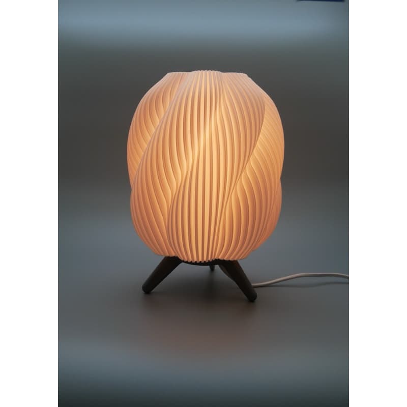 Luminária Abajur Espiral Com Lampada LED Inclusa Decorativa Moderna – Luz Quente, Design Minimalista, Para Quarto e Sala