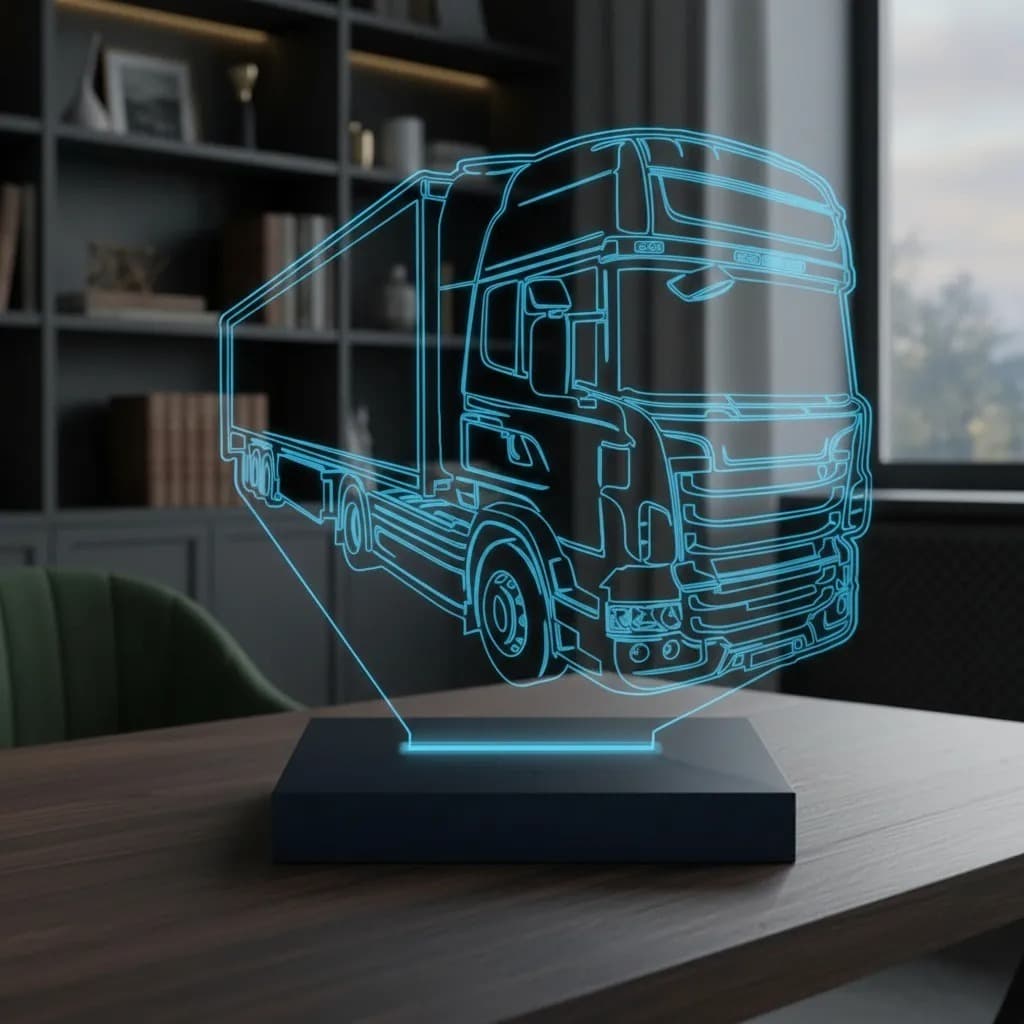 Luminária Led 3D Caminhão Abajur 1 Presente Criativo Decoração