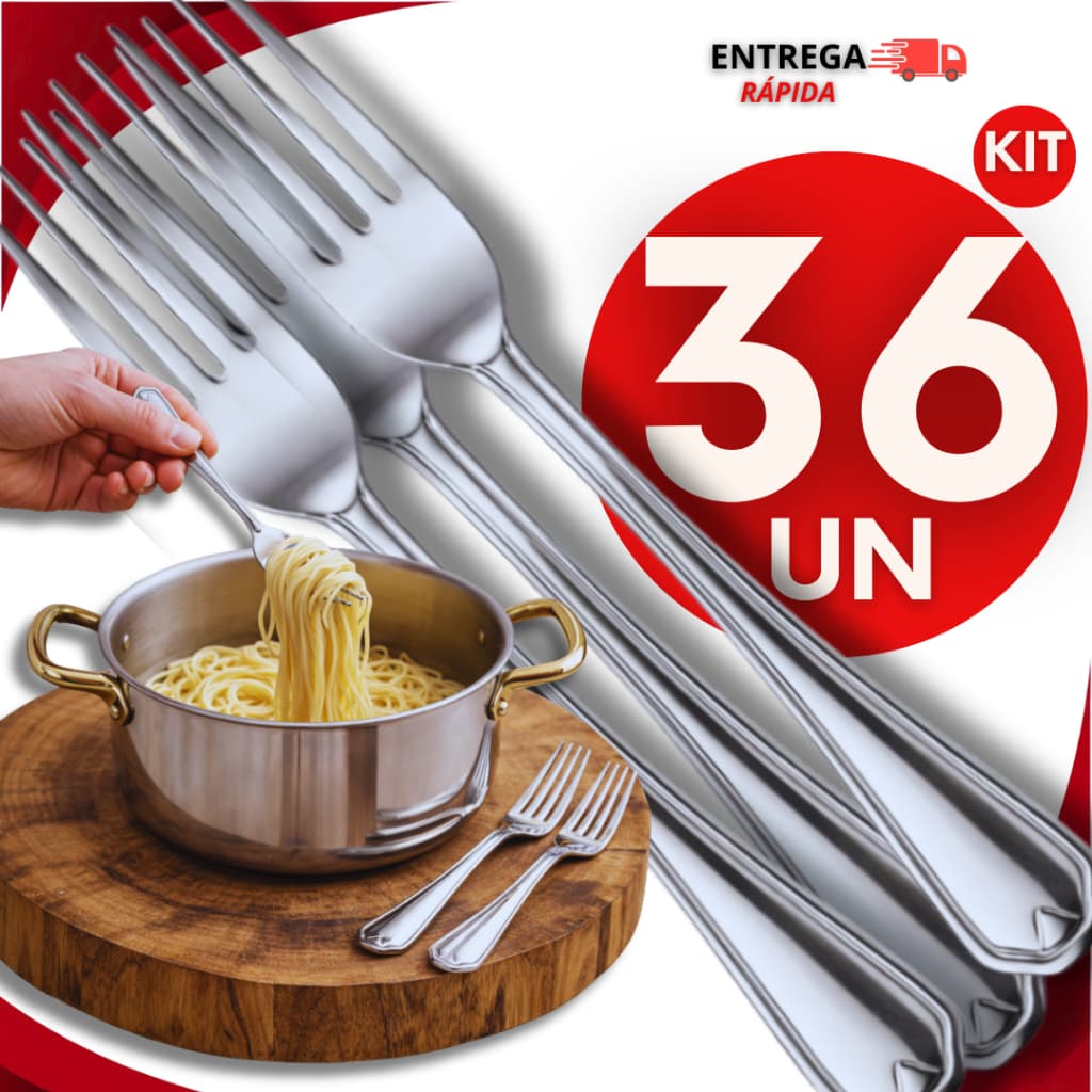 Garfos De Inox Resistente Talheres De Mesa Para Janta Cozinha Refeições Churrasco Bares e Restaurantes Utilidades