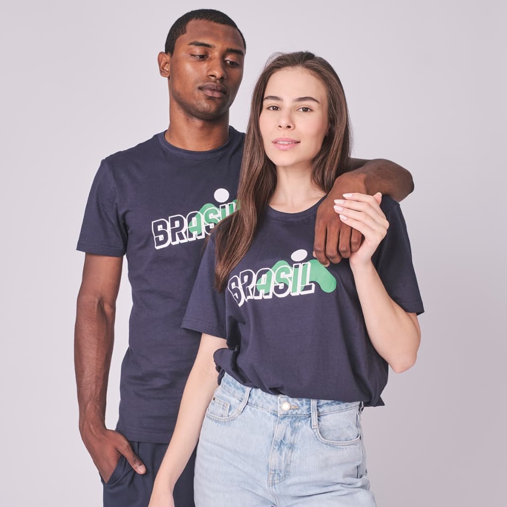 Camiseta Brasil Casual 100% Algodão Masculina Unissex Feminina Dia a Dia Copa do Mundo M142-A