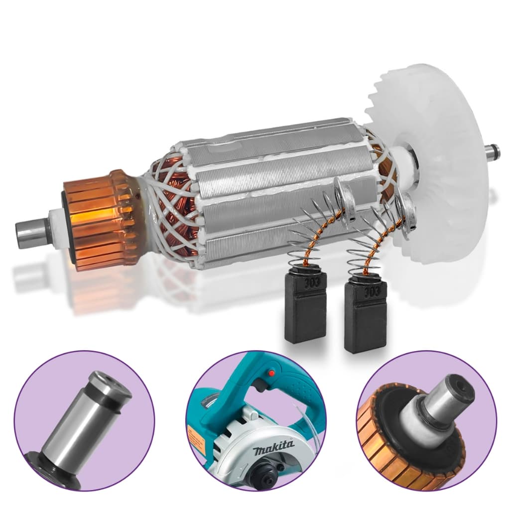 Induzido Rotor Escova De Carvão Para Serra Mármore 4100NS 4100NH2 CC2014 220/110V