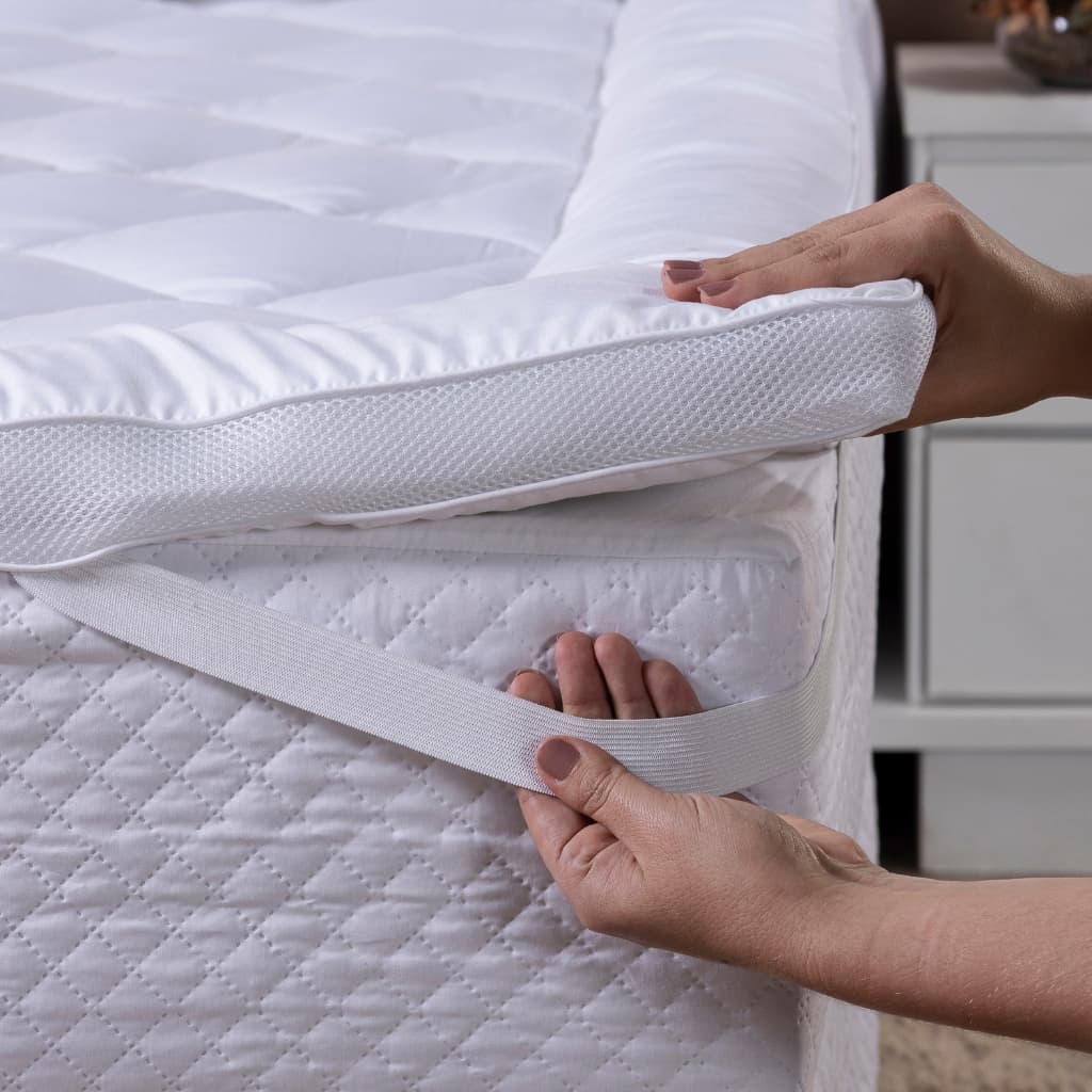Pillow Top Casal Queen 5cm 600g/m² com Elástico – Tecido 100% Poliéster, Macio e Confortável