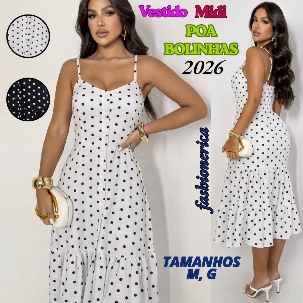 Vestido Feminino Longo de Crepinho Poá Bolinhas Casual Solto com Alça Fina estilo Casual Elegante