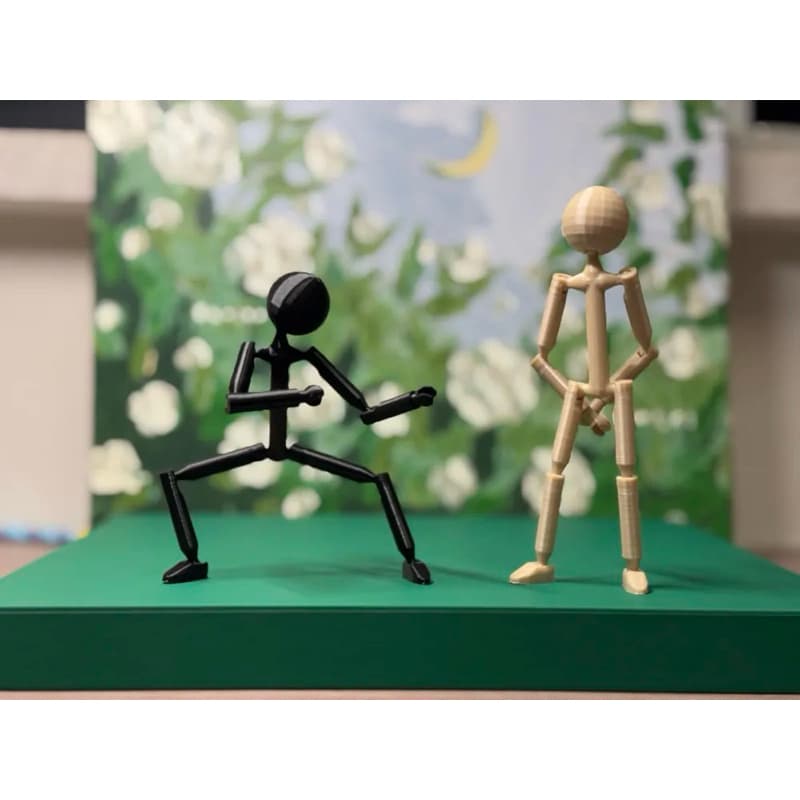 Boneco palito articulado 13cm colecionável