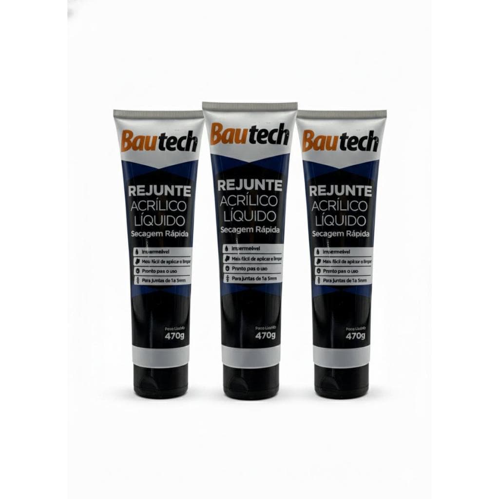 Rejunte Acrílico Líquido Bautech Pronto Para Uso Impermeável AntiMofo 470g