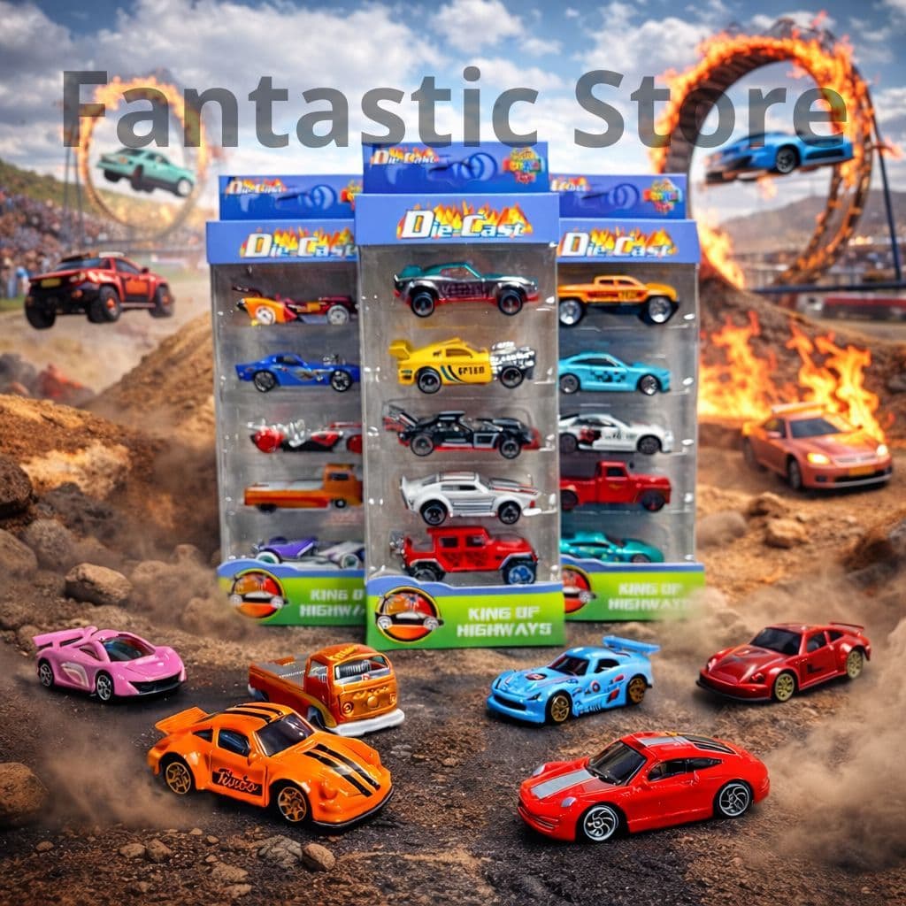 Kit 4 Carrinhos de Ferro Estilo Hot Wheels | Brinquedo Infantil Colecionável