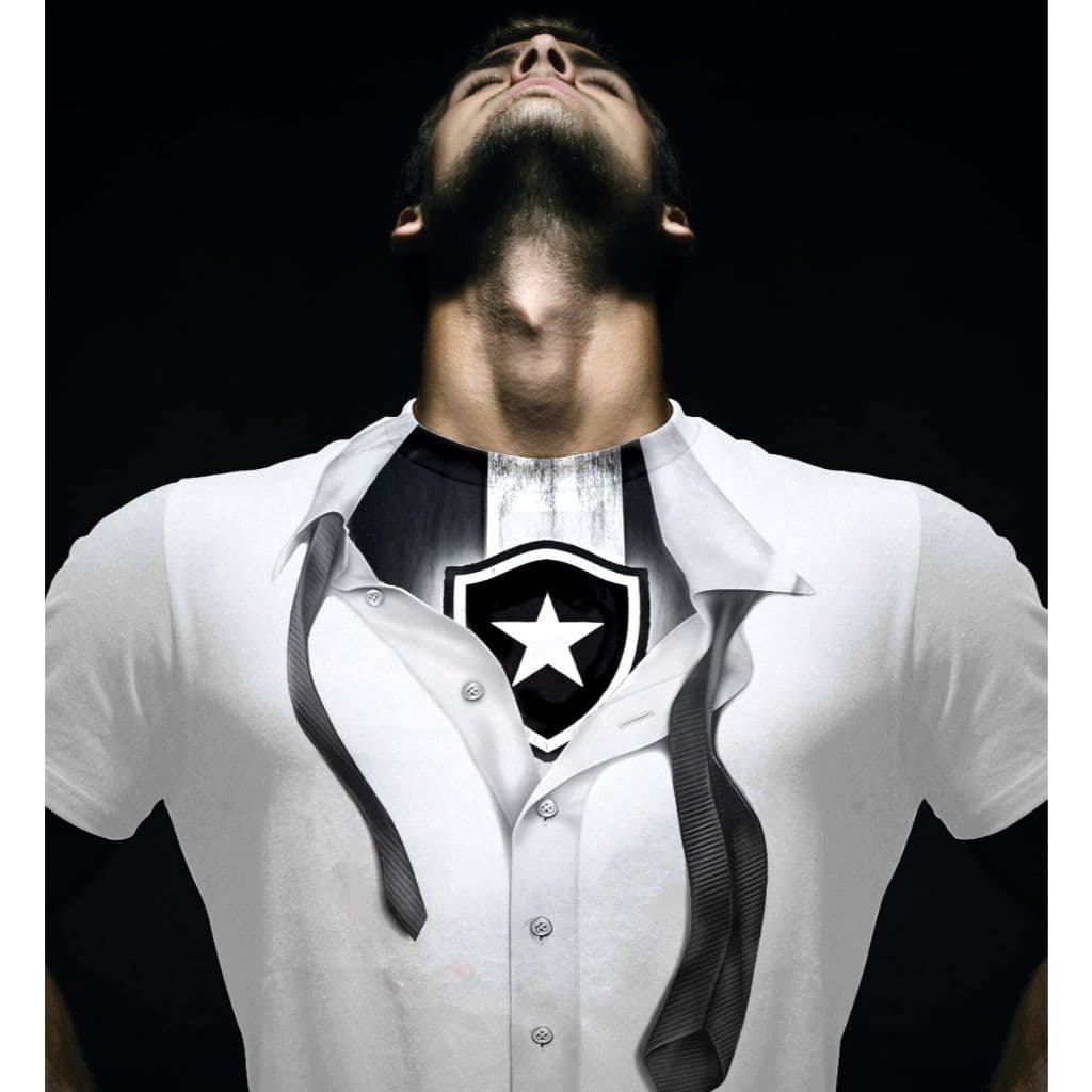 Camiseta Poliéster Botafogo Camisa do Glorioso Blusa Estrela Solitária Time de Futebol Fogão