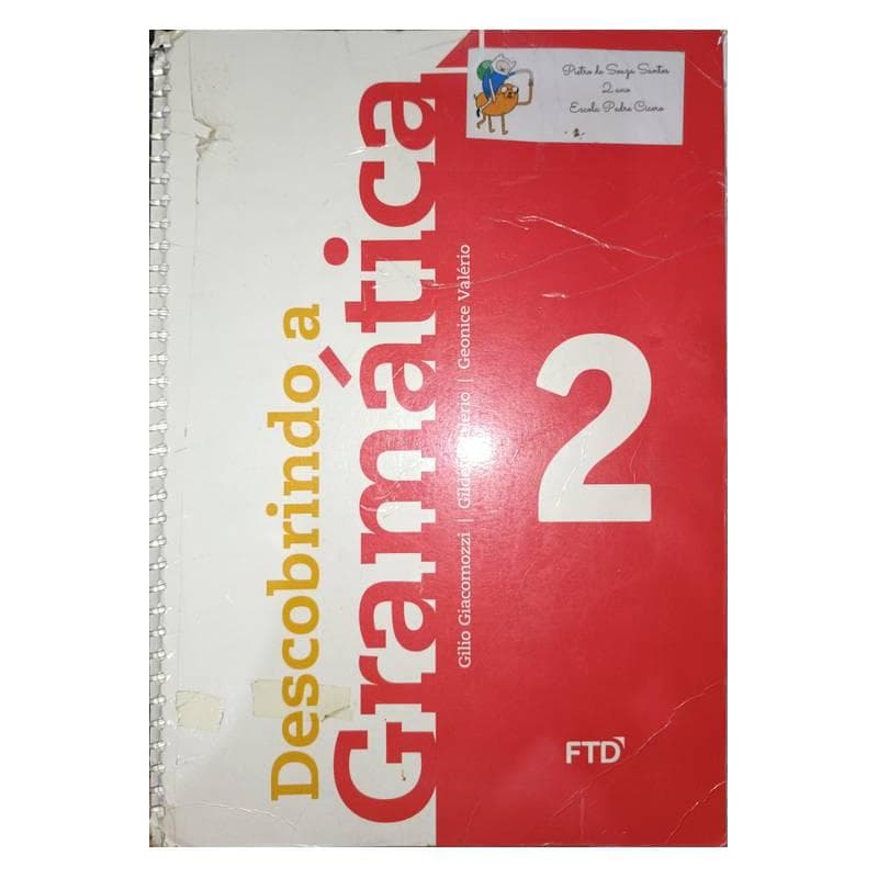 Livro Descobrindo a Gramatica 2 Ano Gilio Giacomozzi 2015, Usado em bom estado de Conservação