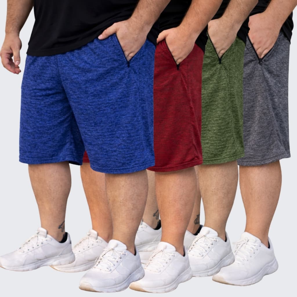 Kit 4 Bermuda Masculina Dry Fit Plus Size Com Bolso