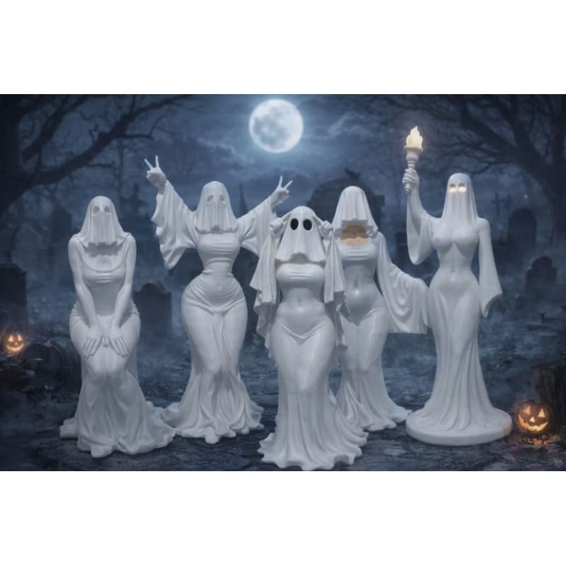 Estátua Fantasma Gótica Sensual – Decoração Halloween 3D
