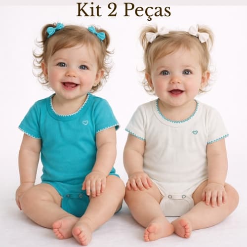 Kit 2 Peças Body Bebe Picueta E Bordado Bory Ribana