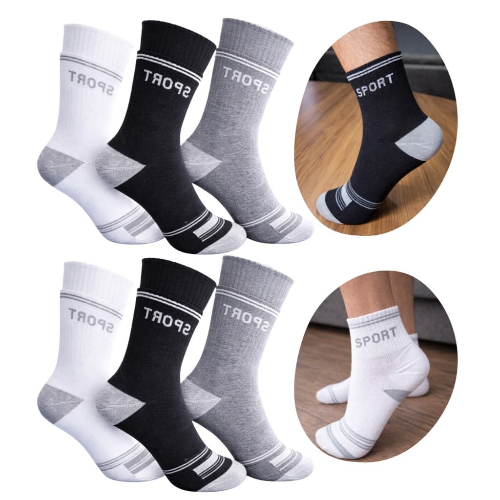 Kit 9 Pares Meia Cano Alto Masculino Algodão Dia A Dia 40 a 44 Dia a Dia