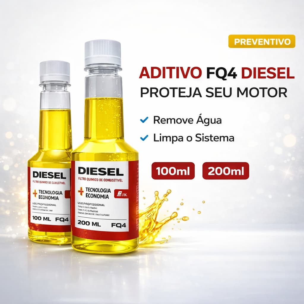 Aditivo FQ4 Diesel Remove Água do Combustível Limpeza Sistema Profissional Carro Caminhão Caminhonete