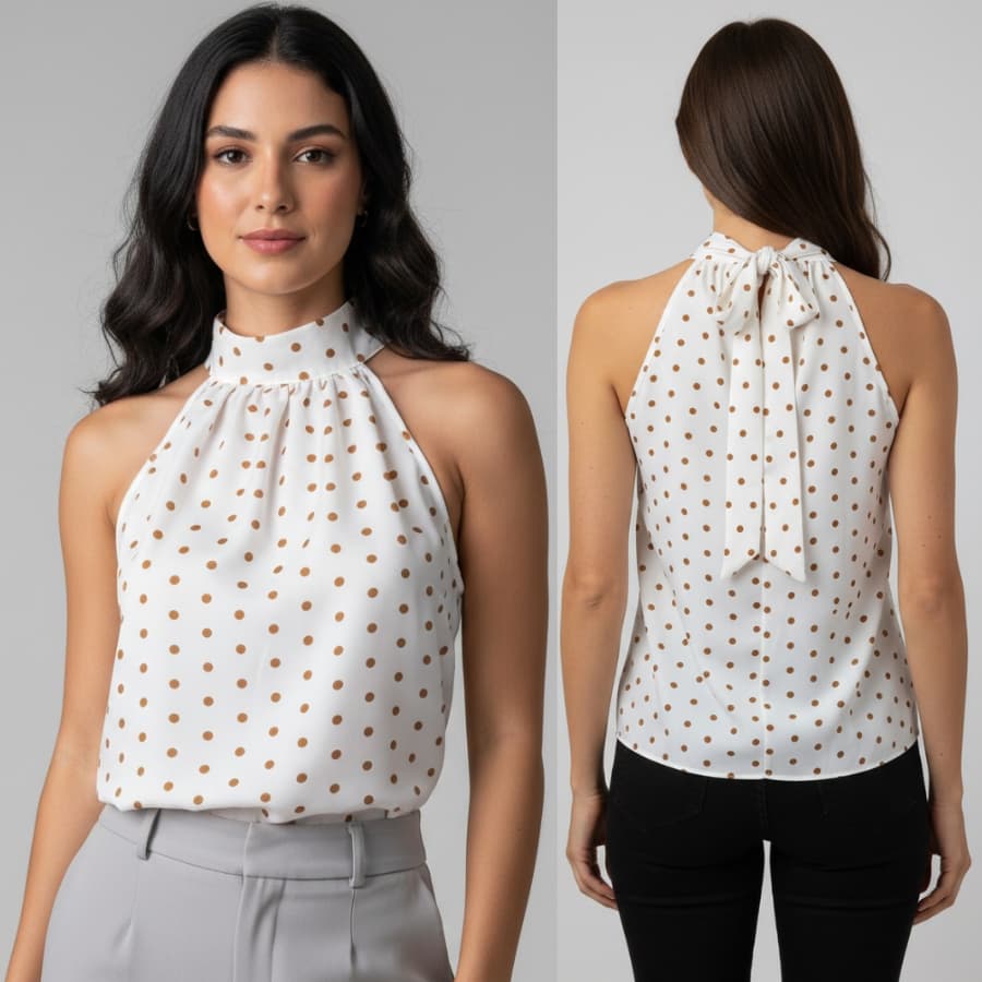 BLUSA REGATA POA FEMMININA ELEGANTE