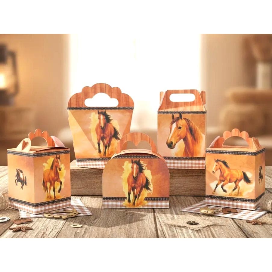 Kit 20 a 50 Caixinha Cavalo Marrom Cowboy Haras Country Lembrancinha Festa Pegue E Monte NÃO É PERSONALIZADO