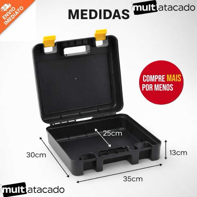 Maletas de Ferramentas Caixa Plástica Organizadora Resistente Mala Eletricistas Grande Pequena