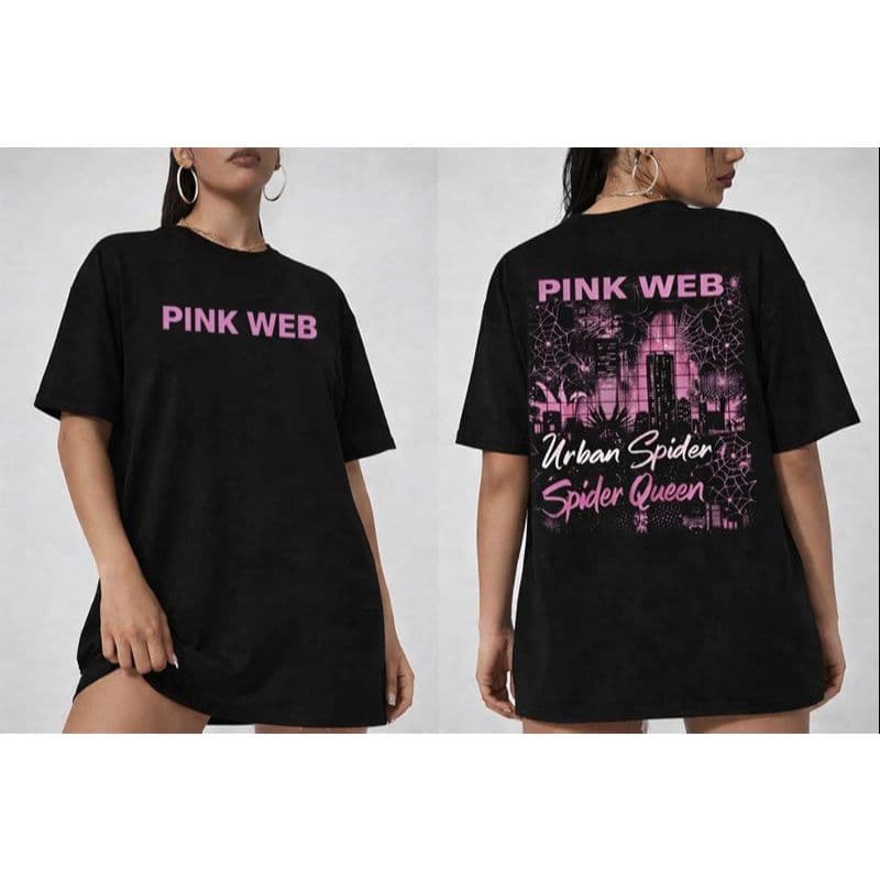 Camiseta Feminina Estampa Spider Aranha Pink Web Camisa 100% Algodão Unissex