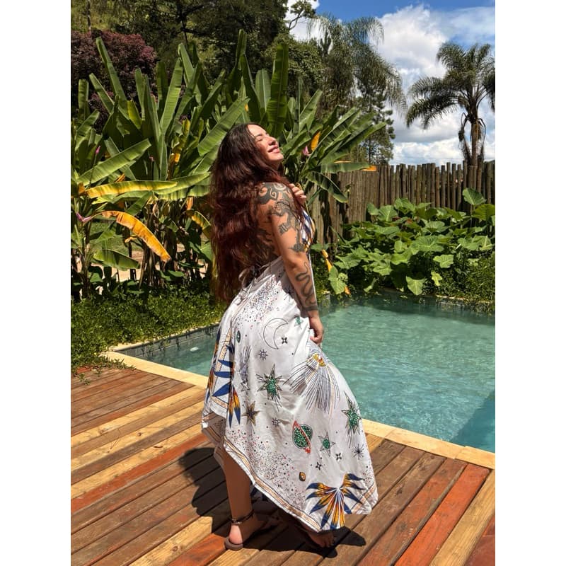Vestido Longo de Pontas Místico Verão Astral