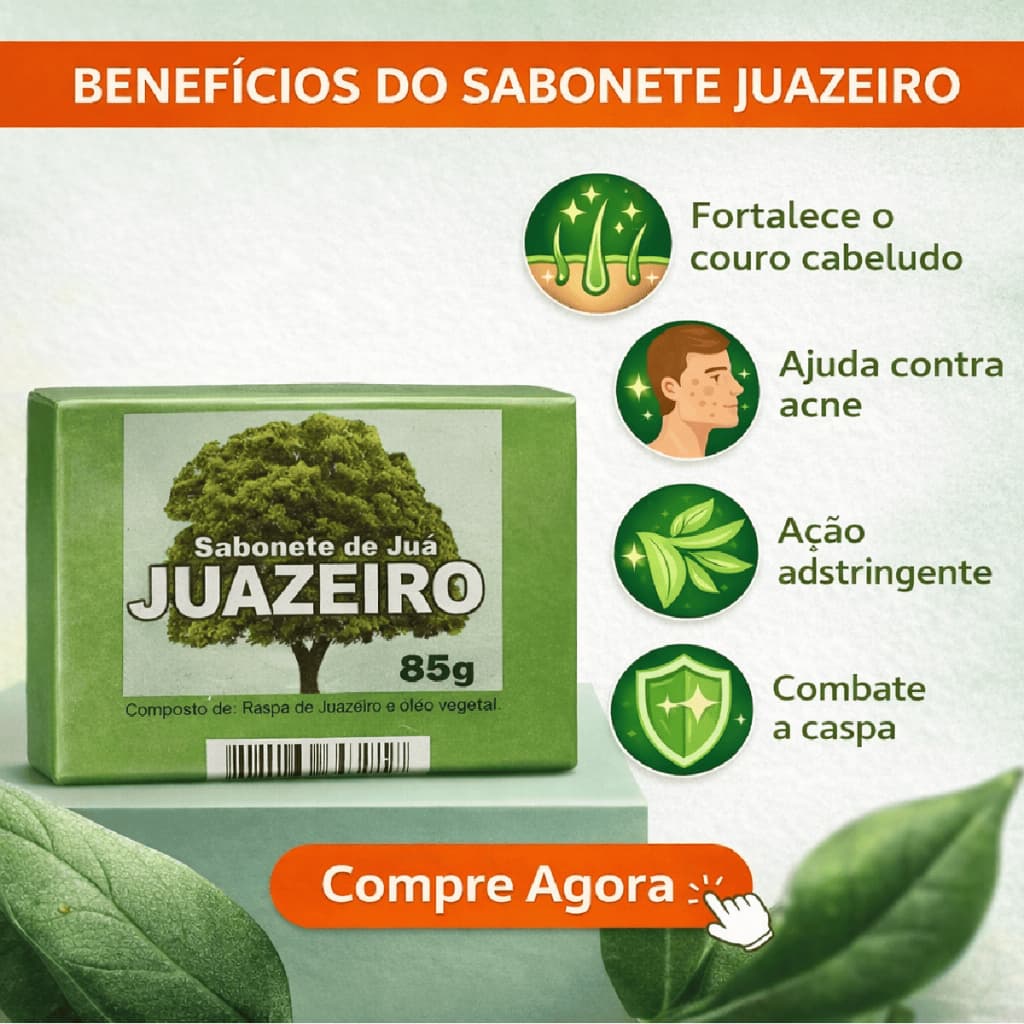 Sabonete Juá tira a Caspa e Ceborréia e Limpeza de Pele a Oleosidade