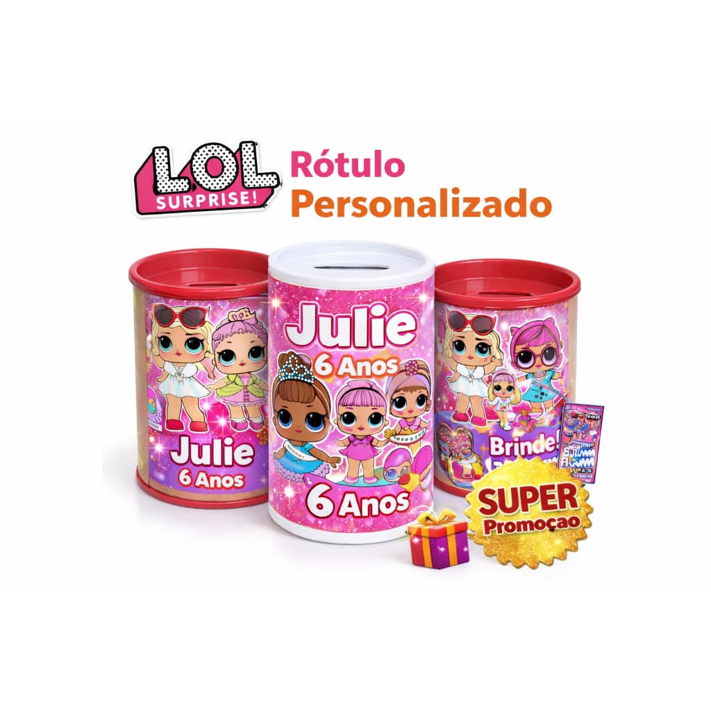Kit 65 Rótulo Adesivo Tema LOL Personalizado cofrinho/bolinha de sabão/Tubete Aniversário, Lembrancinha