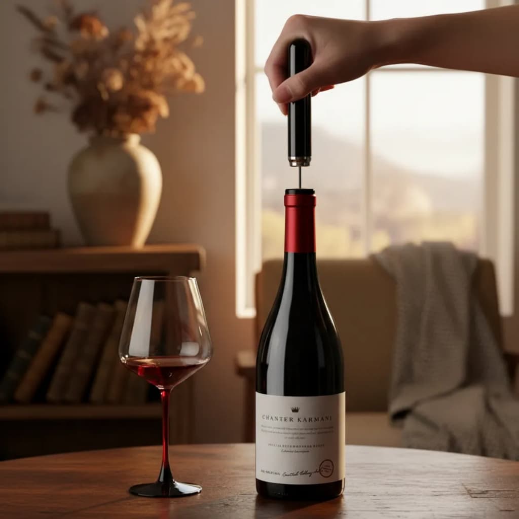 Saca Rolhas Pneumático Profissional Abridor de Vinho Sem Esforço Portátil Agulha Inox Corte Lacre Sem Quebrar Rolha