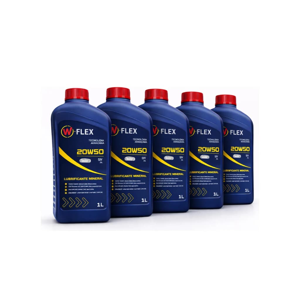 Kit Troca 5 Óleos Motor Carro 20w50 Sl 1l W-flex