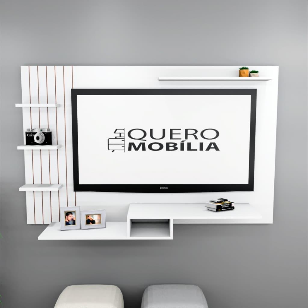 Rack Suspenso com Painel para Tv de 50 Pol Decorativo