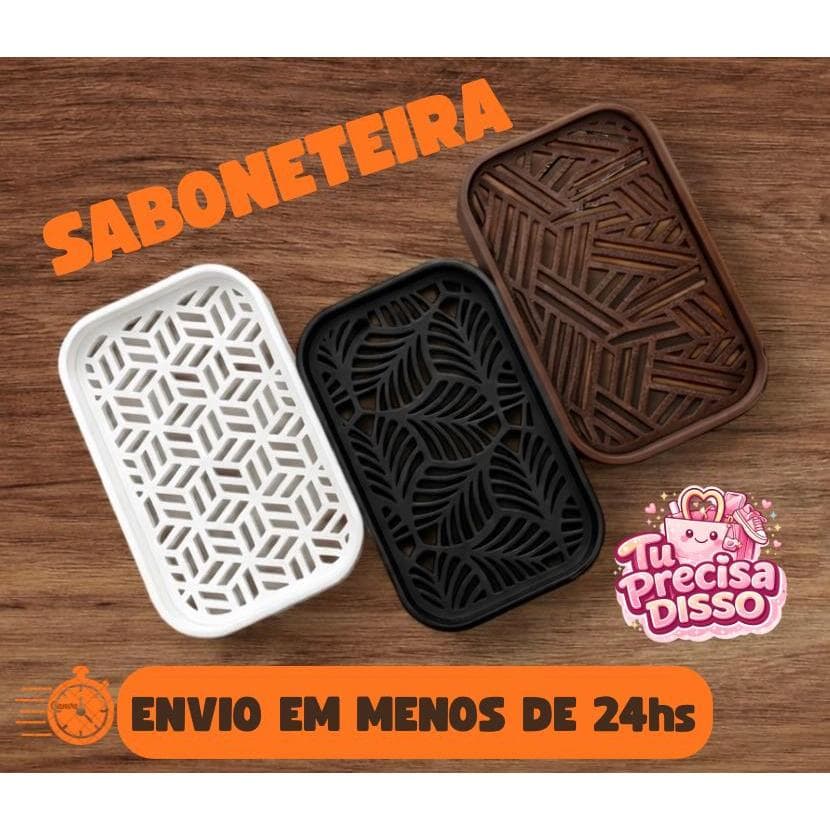 Saboneteira com Bandeja e Suporte Vazado Antimofo Banheiro Moderno
