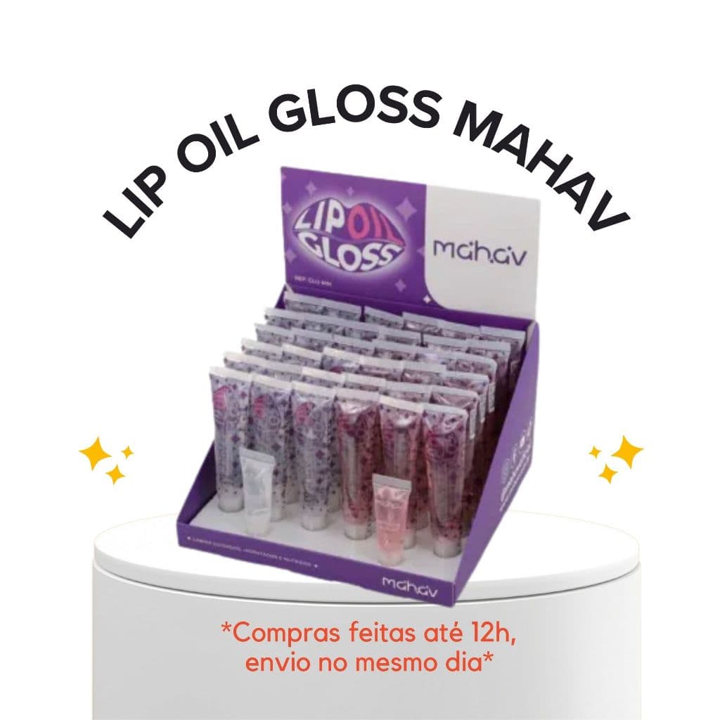 LIP OIL GLOSS MAHAV LABIOS CUIDADOS HIDRATADOS E NUTRIDOS CEREJA E INCOLOR AUTO CUIDADO BOCA MACIA