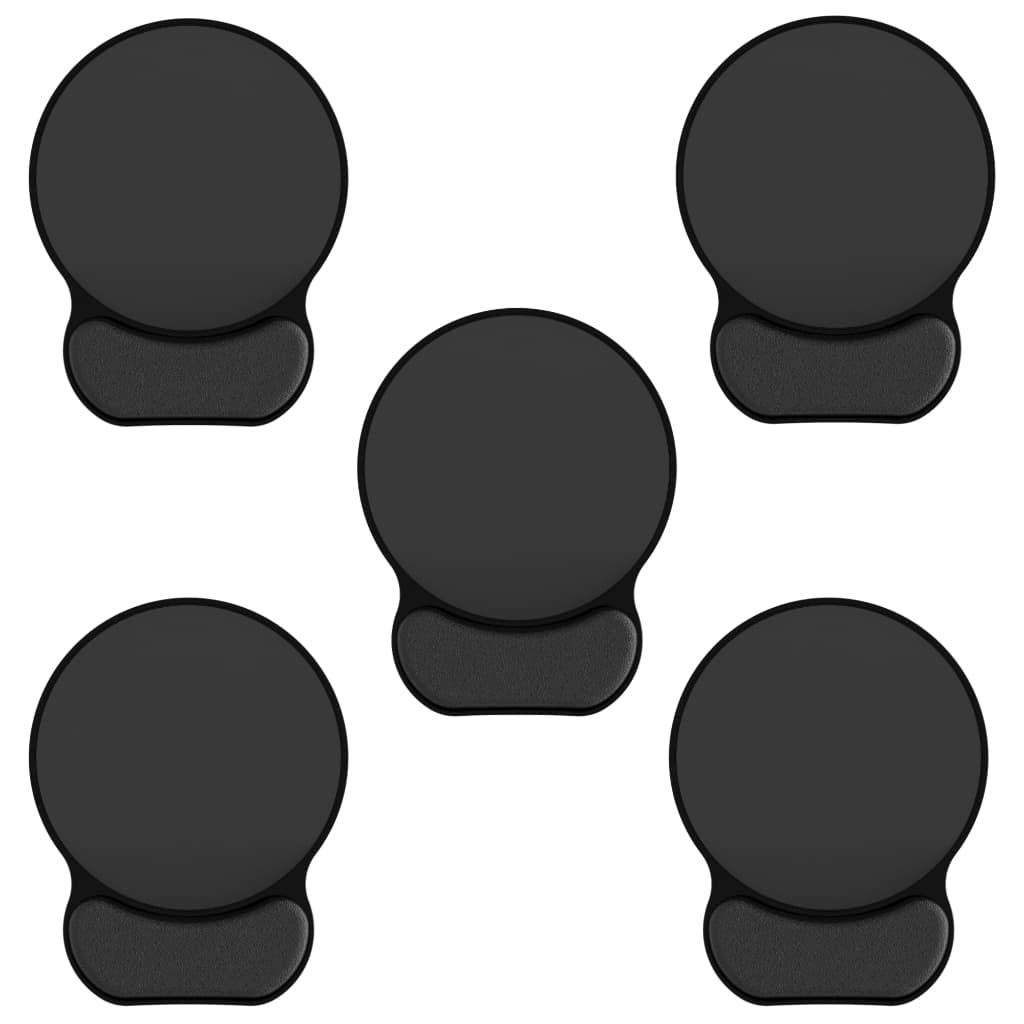Kit Profissional De Mouse Pads Ergonômicos 5 Peças Preto