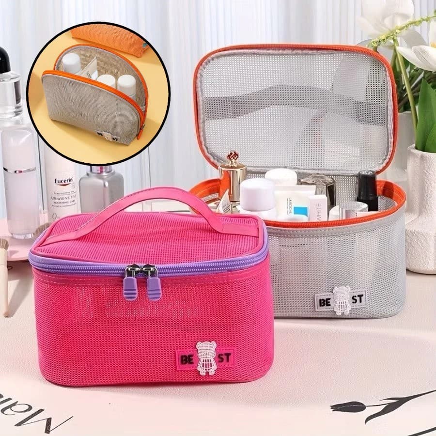 Bolsa De Cosméticos Armazenamento Organizador Portátil Grande Capacidade Viagem