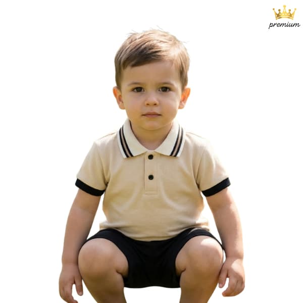 Conjunto polo Guri Juvenil  Atacado Direto Fábrica Barato Cotidiano Escola Passeio Resistente Original