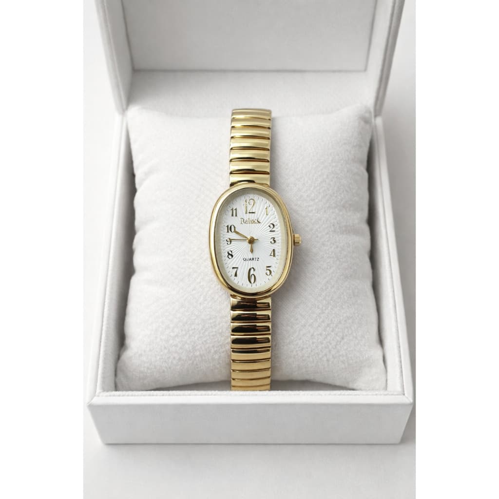 Relógio Feminino Com Mostrador Oval-Design Inspiração Pulseira Elástico Feminina Quartz Prata 3244