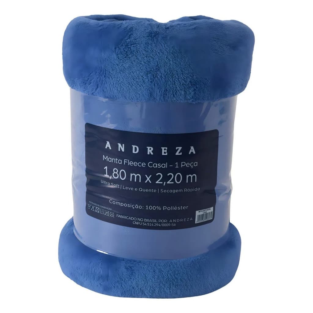 Cobertor Casal Fleece Microfibra Liso Andreza Ultra Soft